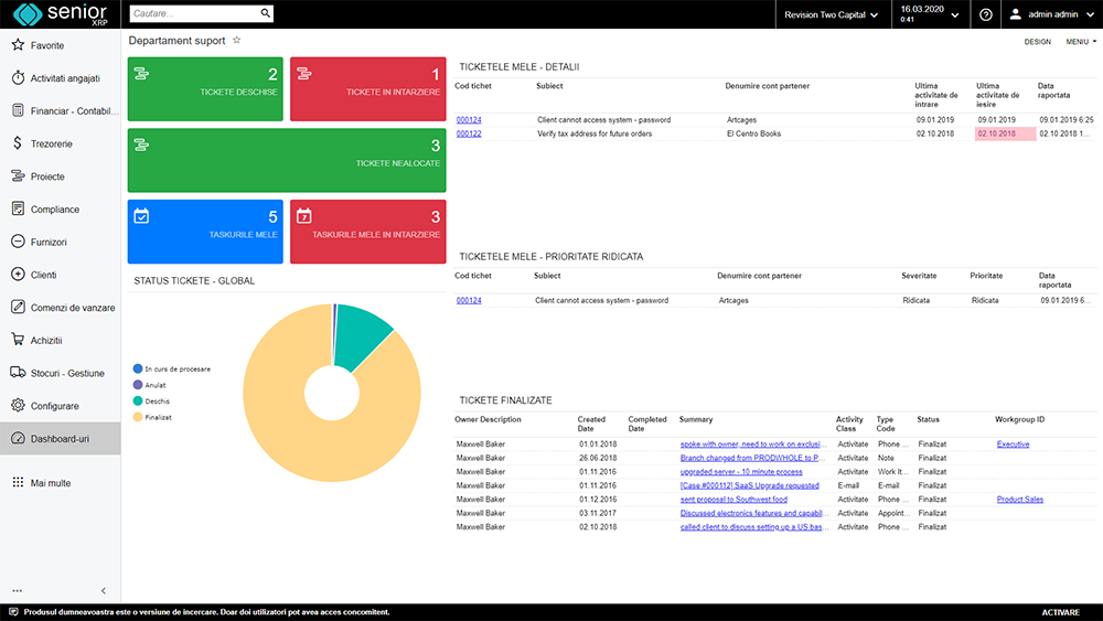 erp productie crm wms screenshot aplicatie sistem romanesc